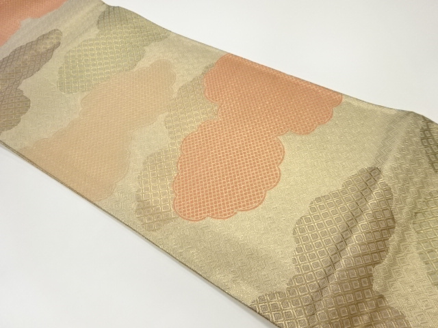 佐賀錦雲に菱模様織出し袋帯